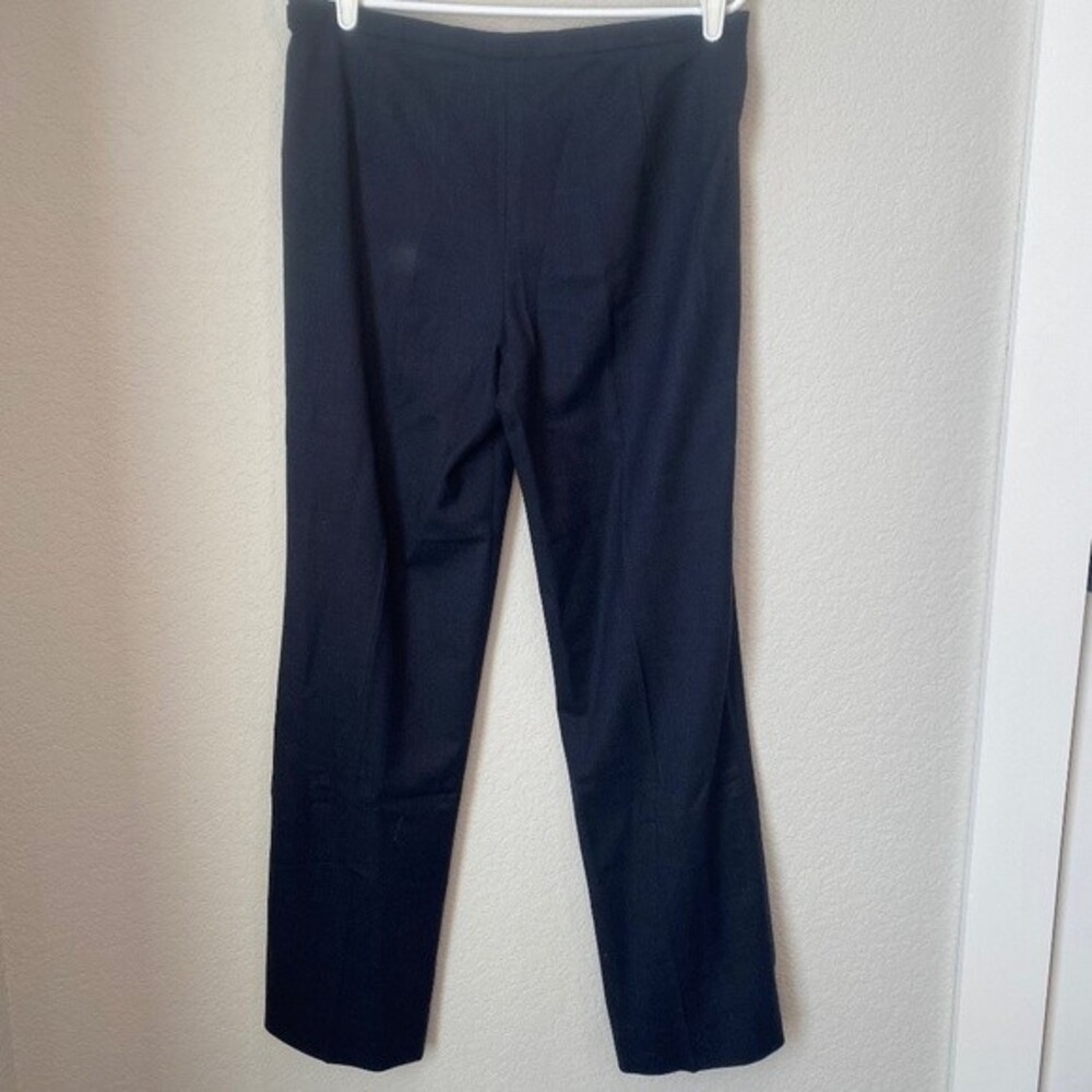 Escada Navy Blue Wool Straight Leg High Rise Trousers - Size 40 - EUC